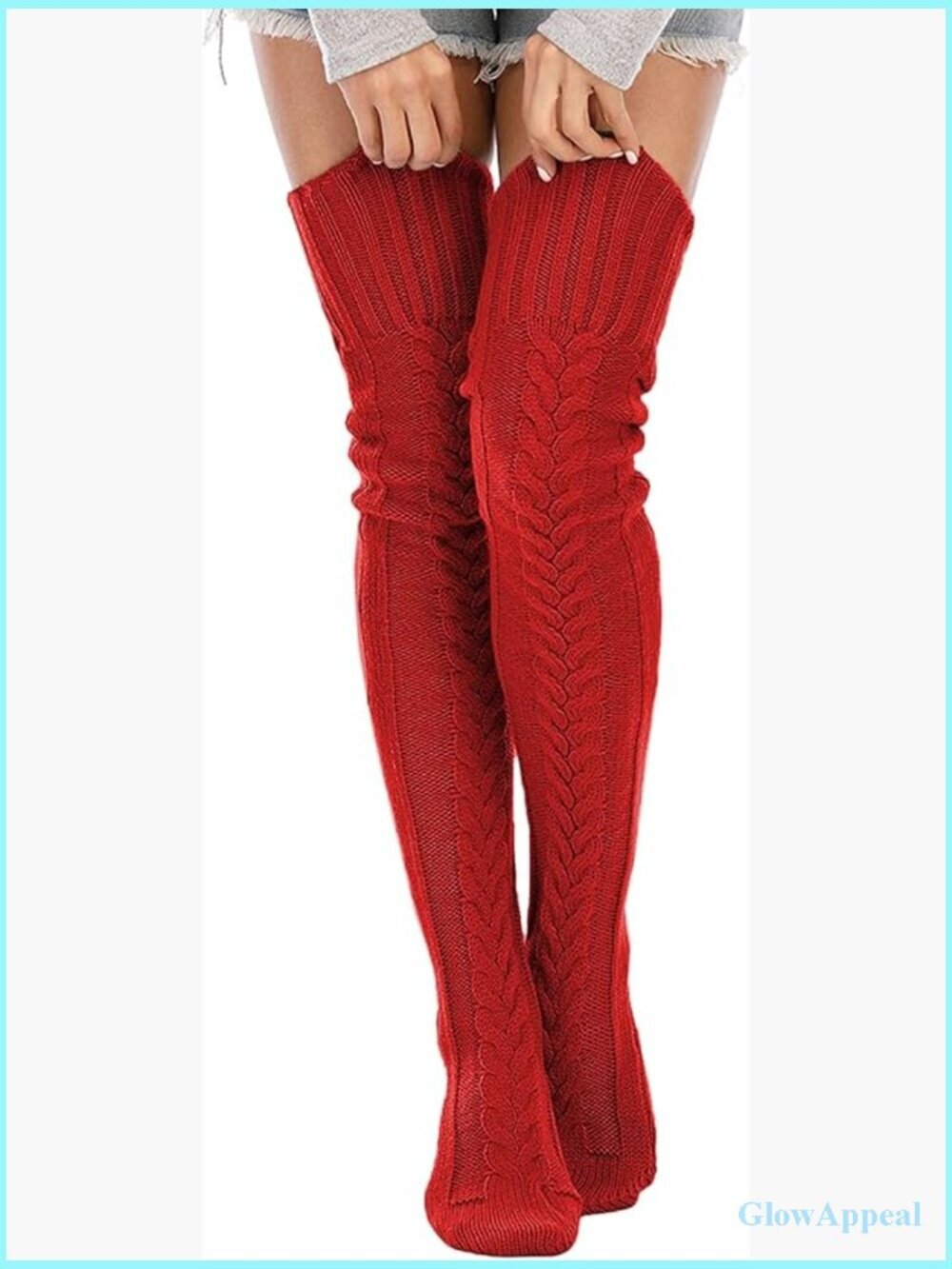 Cable Knit Thigh High Socks - Winter Boot Stockings, Extra Long Over Knee Leg